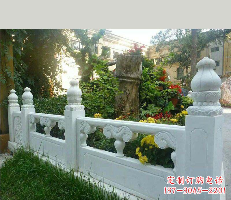 陕西别墅汉白玉栏板景观石雕