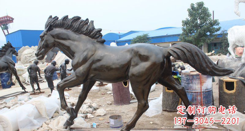 陕西玻璃钢仿铜马广场动物雕塑精美雕塑装点繁华城市