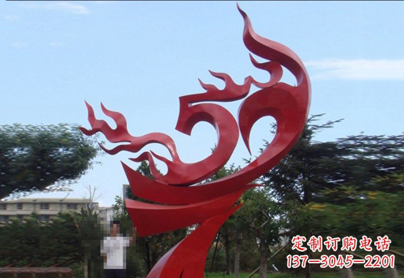 陕西不锈钢凤凰涅槃雕塑——象征着新生