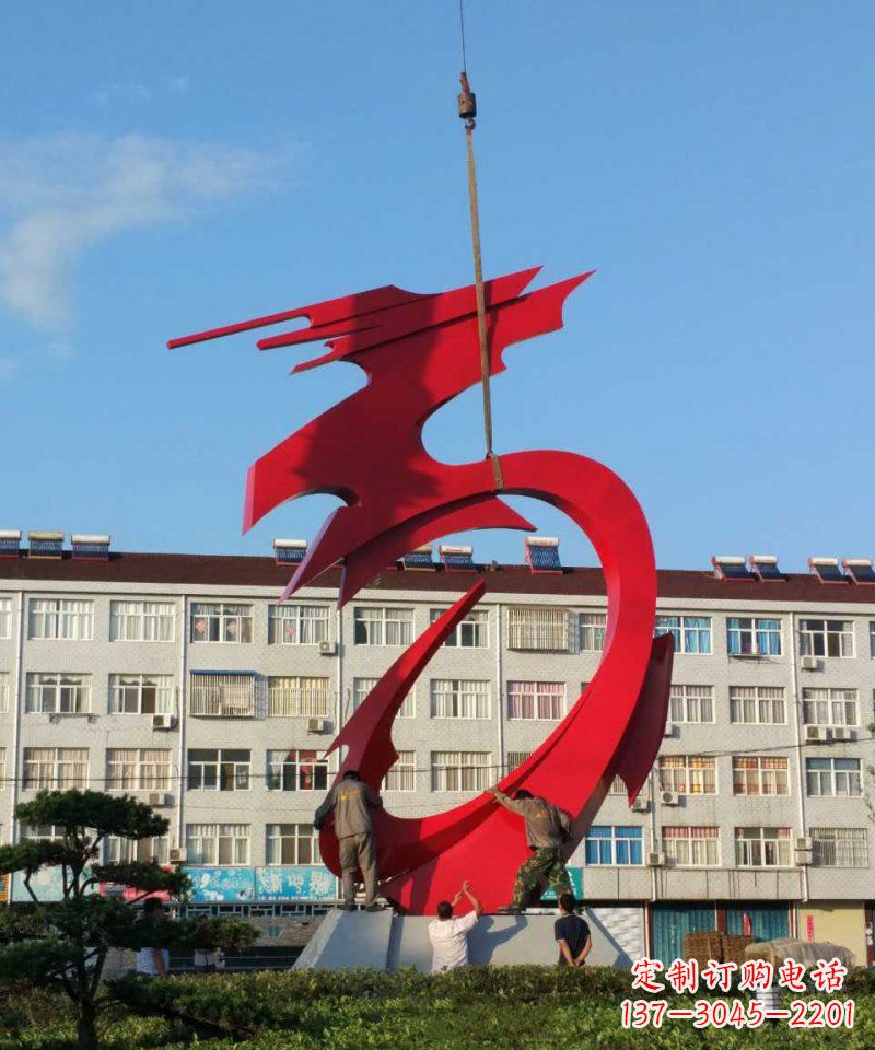陕西不锈钢龙雕塑展现龙城市景观之美