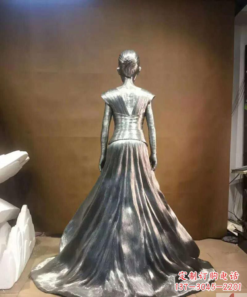 陕西女性之美不锈钢抽象女人身影雕塑
