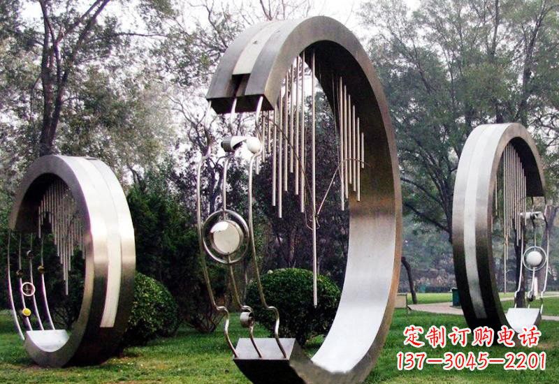 陕西不锈钢圆环雕塑——聆听之美