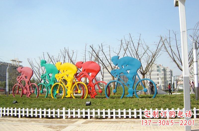 陕西不锈钢抽象自行车雕塑