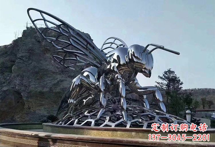 陕西不锈钢大型蜜蜂雕塑铸造出精美绝伦的艺术杰作