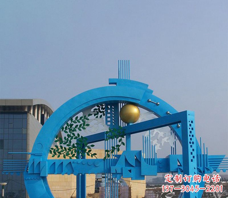 陕西不锈钢拱桥雕塑美丽的艺术品