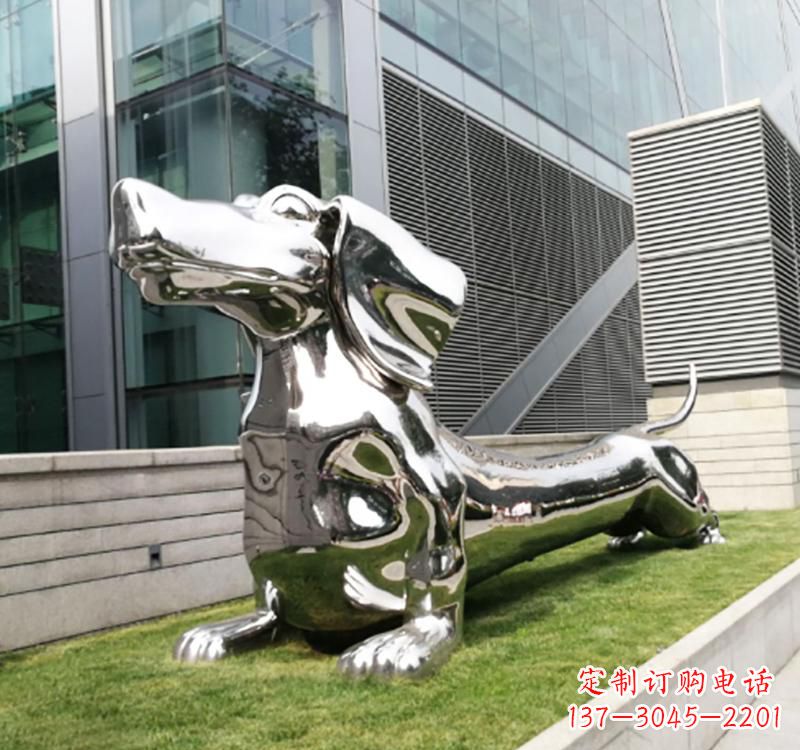 陕西不锈钢动物雕塑——狗