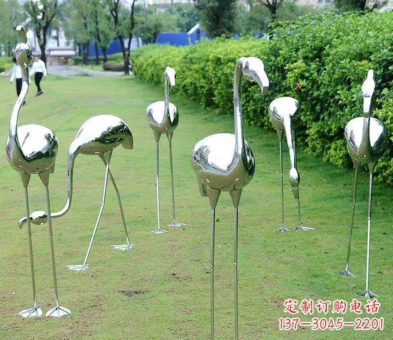 陕西不锈钢火烈鸟雕塑美丽的艺术杰作