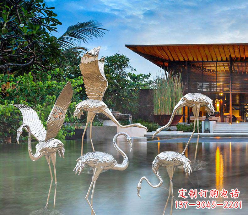 陕西精美不锈钢火烈鸟雕塑