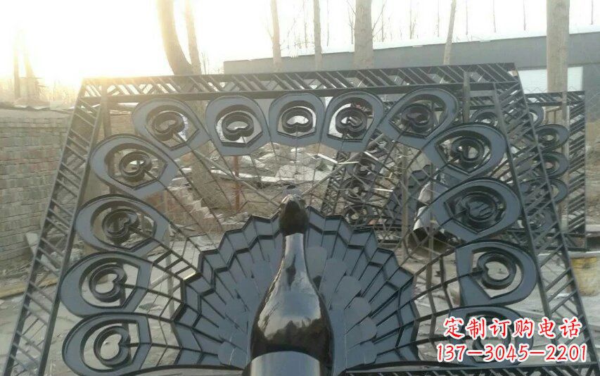 陕西不锈钢孔雀开屏景观雕塑