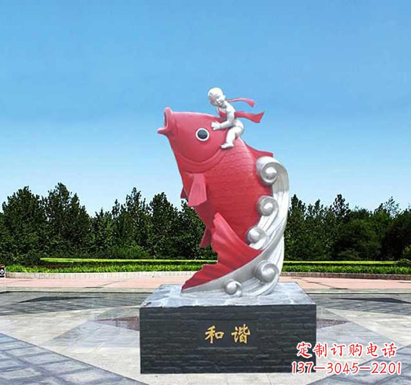 陕西不锈钢鲤鱼雕塑精美绝伦