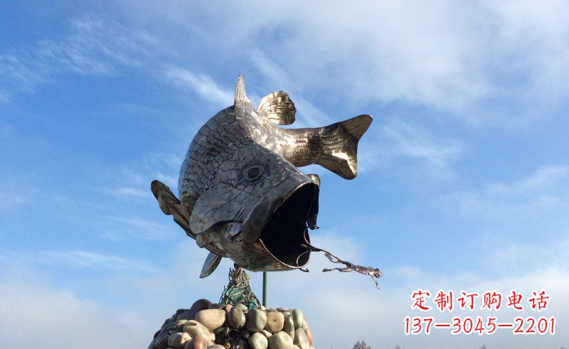 陕西不锈钢鲤鱼雕塑传承中国传统文化