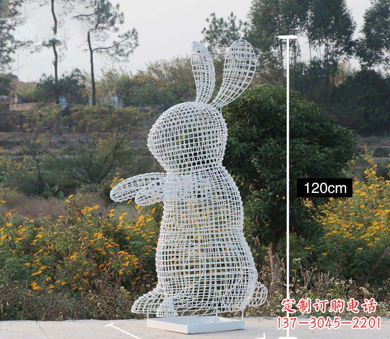 陕西精致的不锈钢镂空兔子雕塑