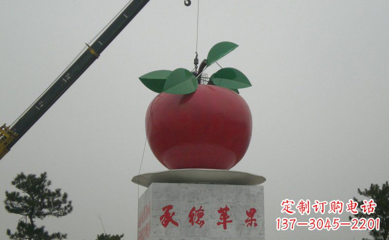 陕西精致不锈钢苹果雕塑