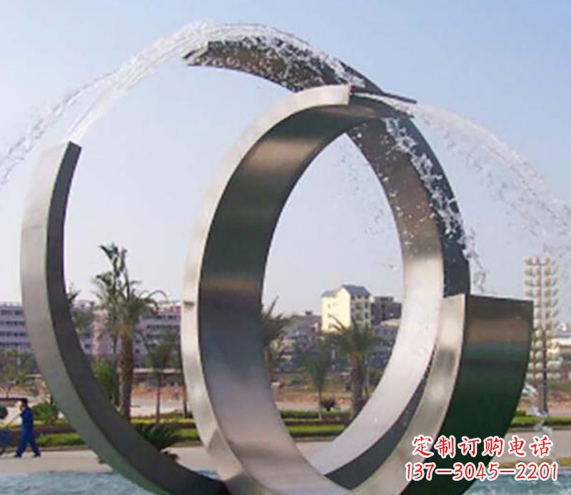 陕西不锈钢情侣戒指雕塑象征爱情的永恒之物