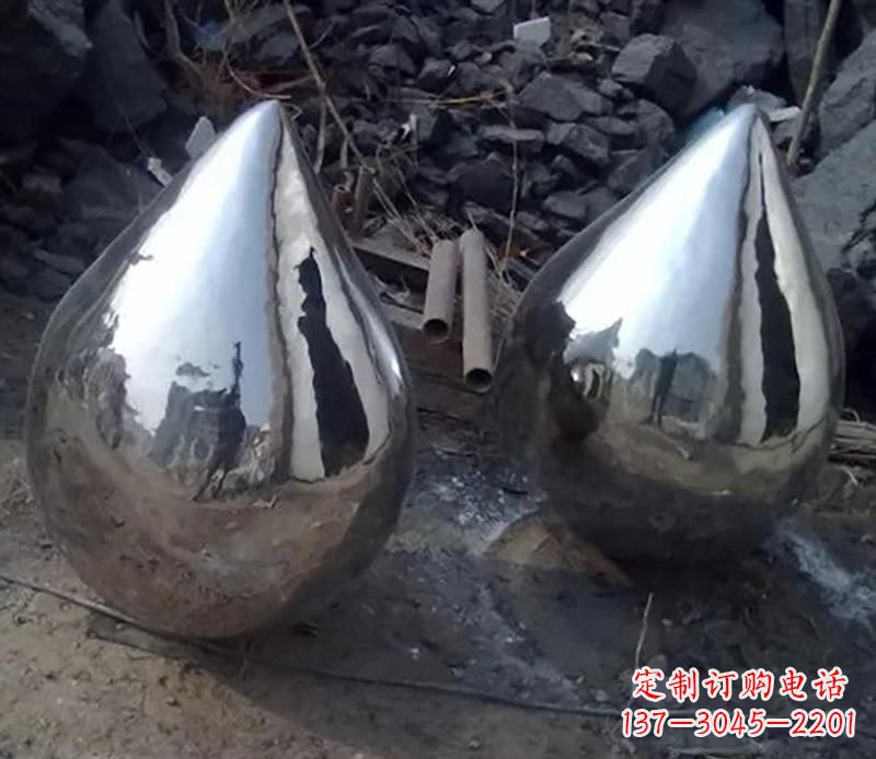 陕西不锈钢水滴雕塑美丽绽放