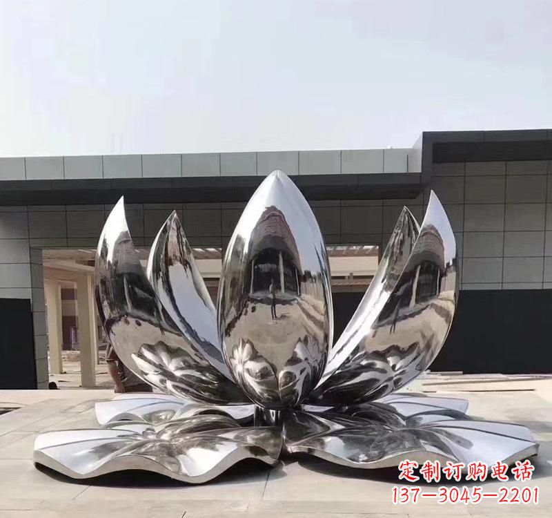 陕西不锈钢现代镜面荷花雕塑精美绝伦