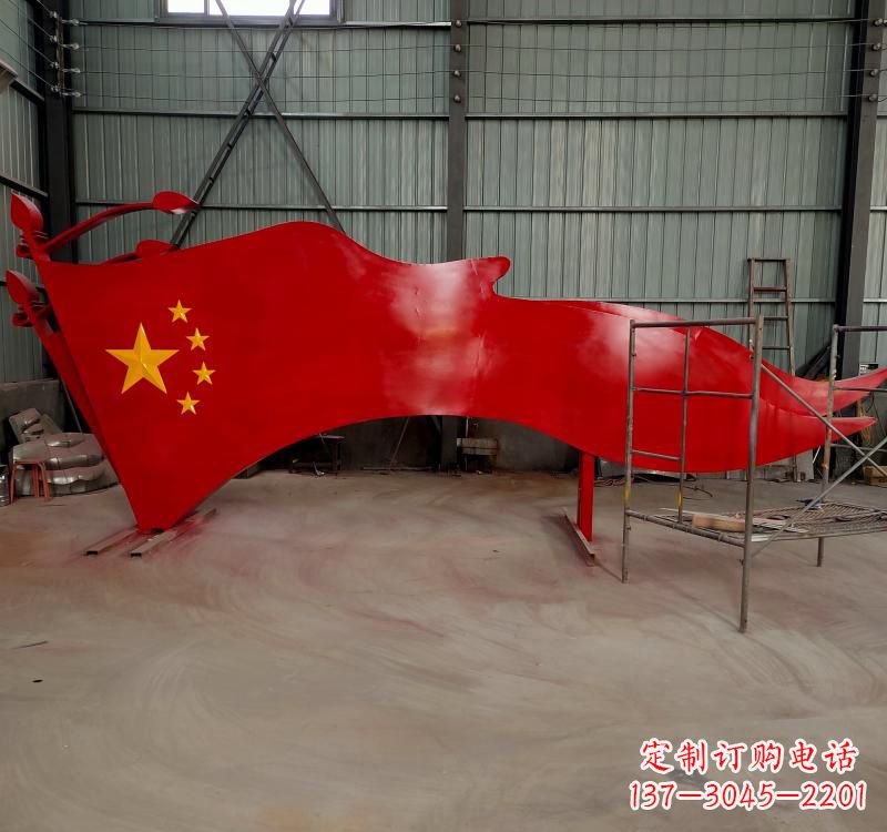 陕西不锈钢校园党旗雕塑传承红色基因
