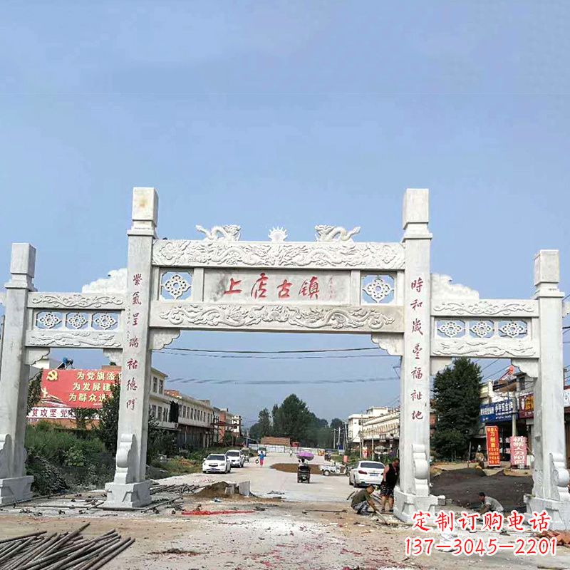 陕西村镇牌坊雕塑传承百年文化