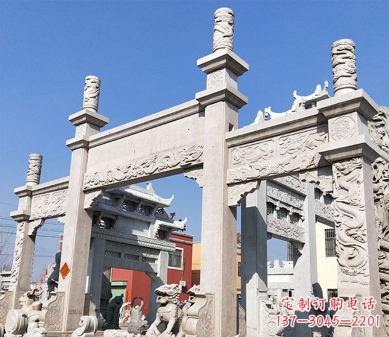 陕西村庄牌坊石雕——记录着悠久历史的传承
