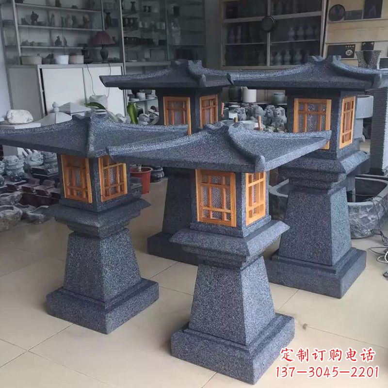 陕西大理石仿汉阙石雕灯笼