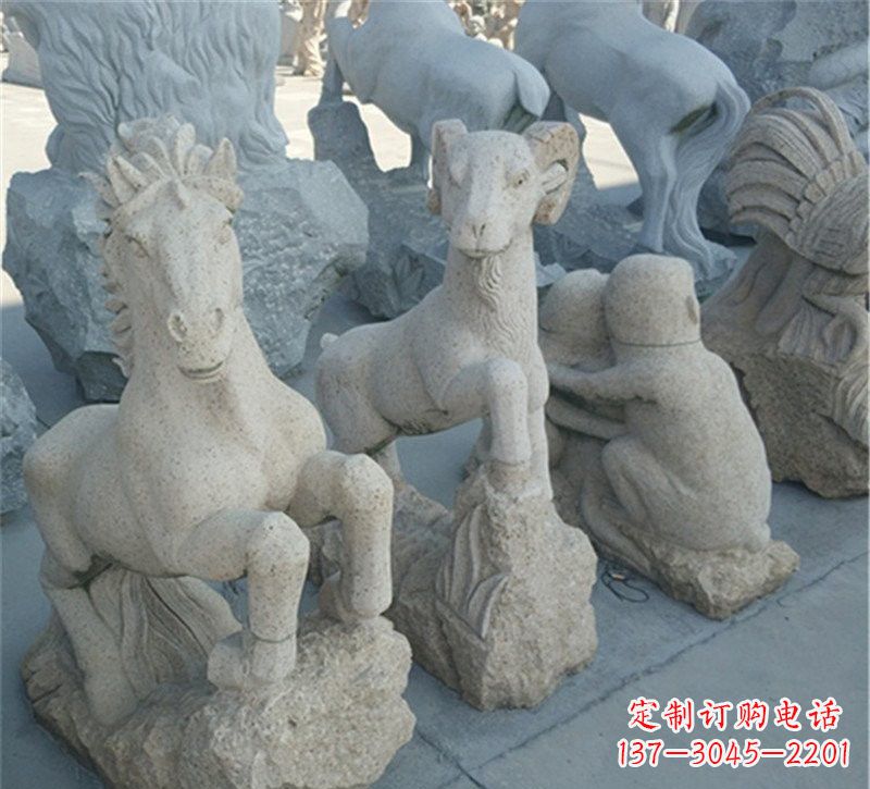 陕西大理石公园动物雕塑