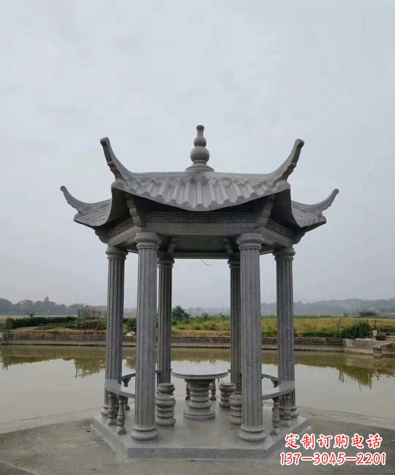 陕西大理石凉亭石雕塑,优雅经典无双