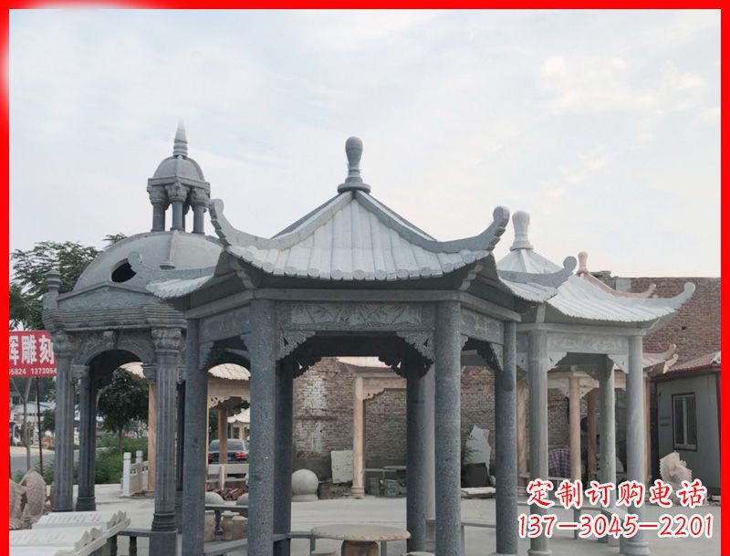 陕西六角凉亭石雕
