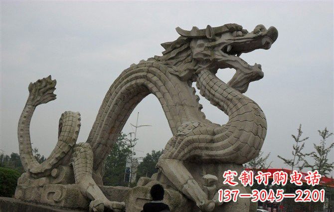 陕西大理石龙雕塑,象征着力量与尊贵