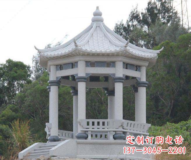 陕西大理石六角石雕凉亭营造舒适环境的完美体现
