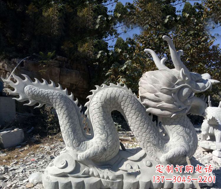 陕西精美大理石龙雕塑