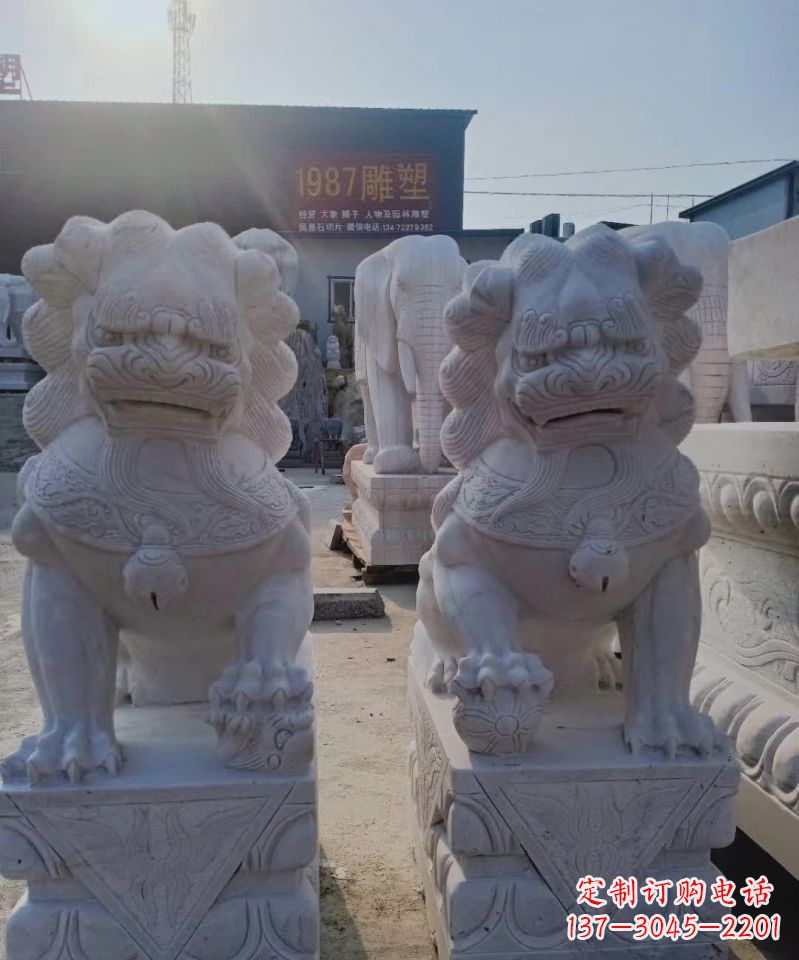 陕西大理石狮子雕塑,象征威严