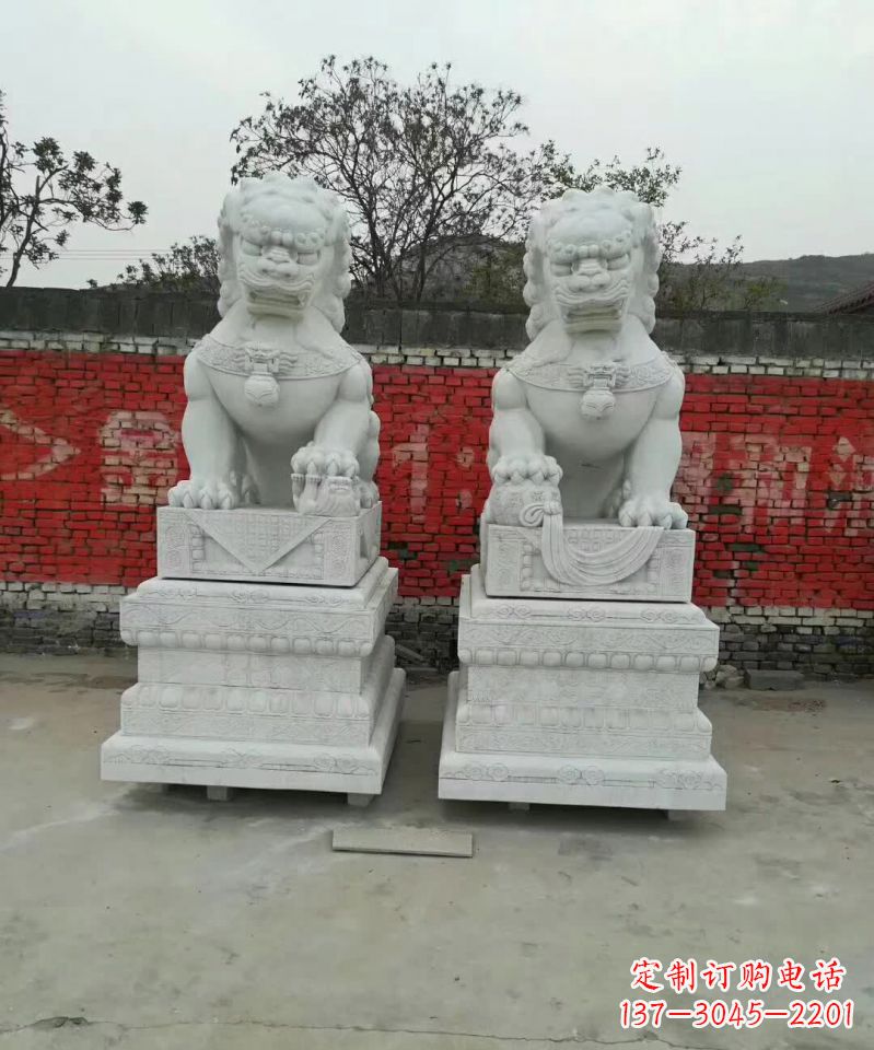 陕西大理石狮子雕塑,精致而壮观