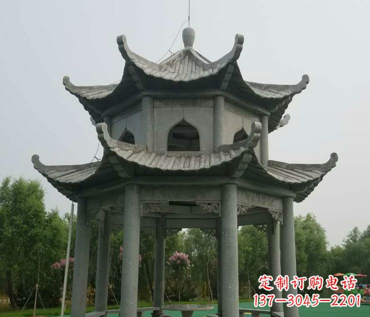 陕西精美大理石凉亭石雕
