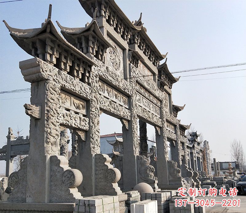 陕西中国古典牌坊石雕定制