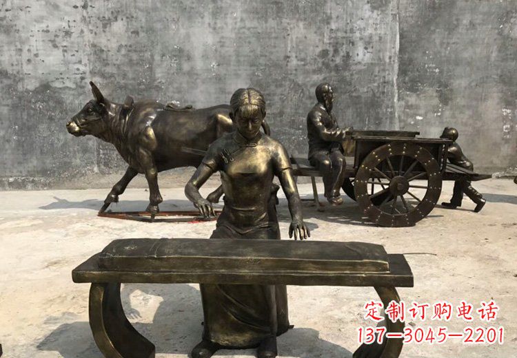 陕西精美绝伦的古筝铜雕