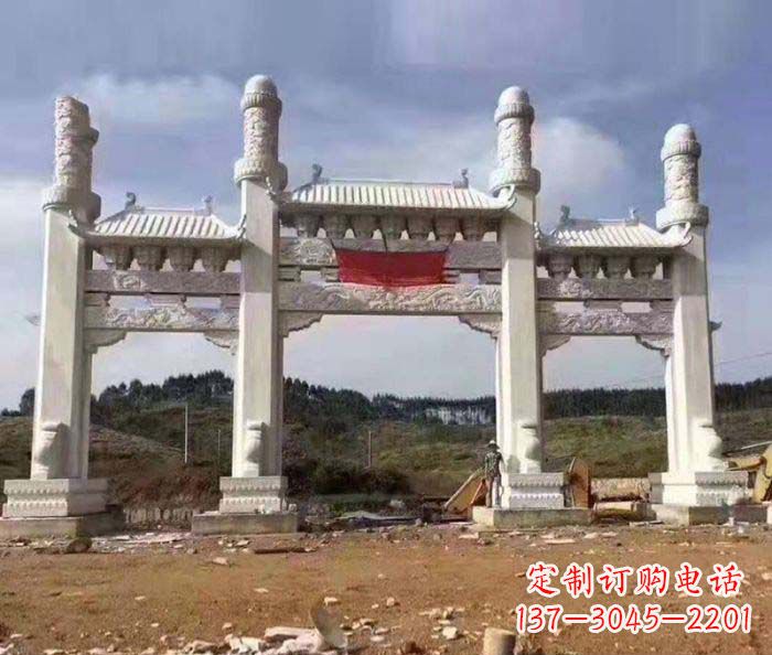 陕西道路大理石牌坊 (2)