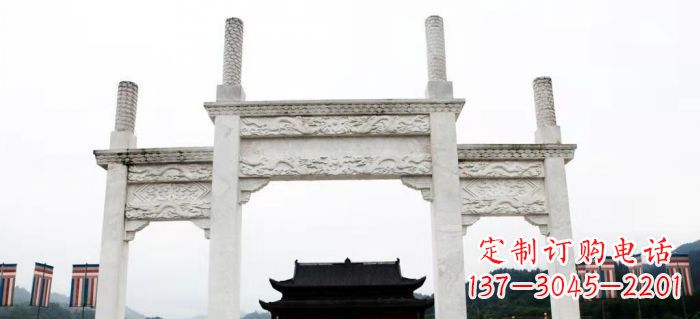 陕西领雕塑-定制道路牌坊雕塑