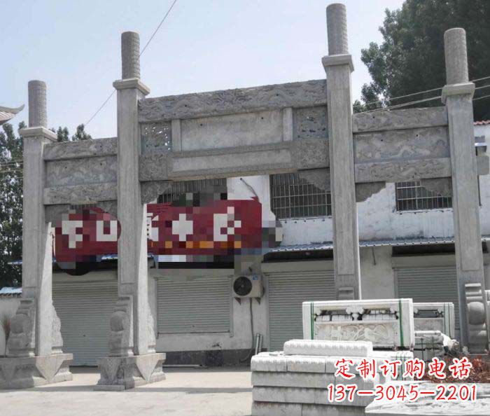 陕西领雕塑 | 专业定制道路大理石牌坊雕塑