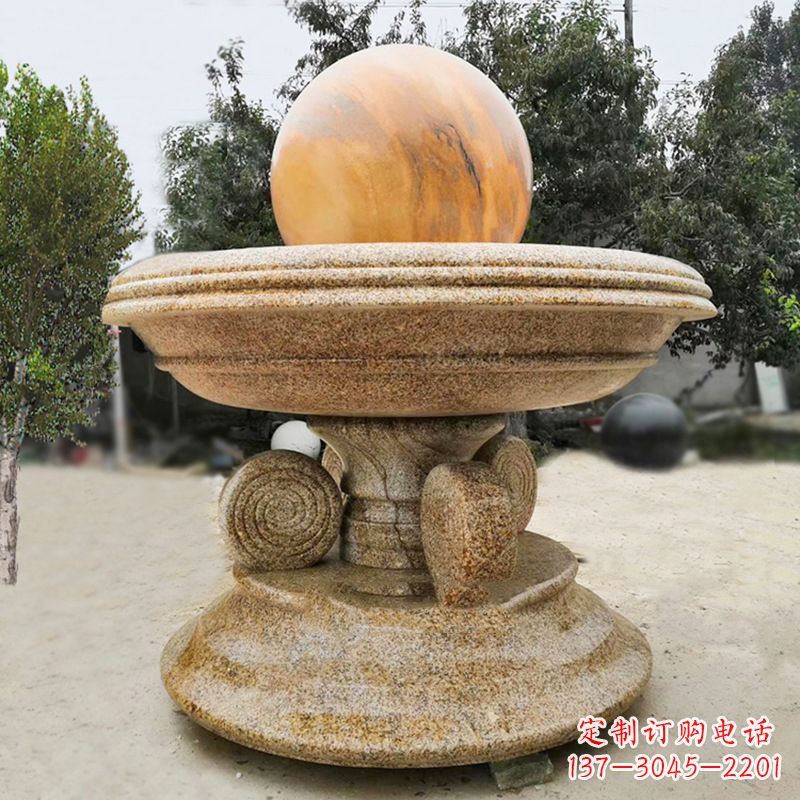 陕西中领雕塑最具创意的电动风水球雕塑