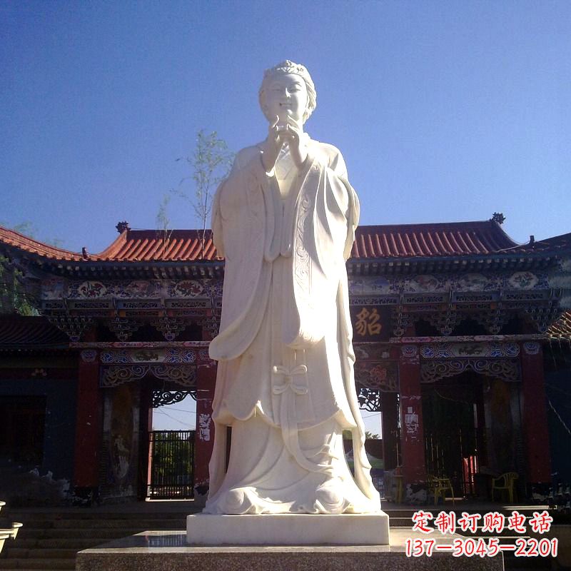 陕西以貂蝉为灵感的汉白玉石雕像