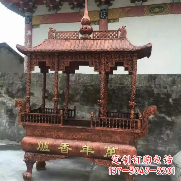陕西雕刻蝙蝠铜香炉