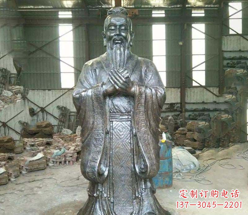 陕西锻铜校园老子人物雕塑,铸就永恒的追求