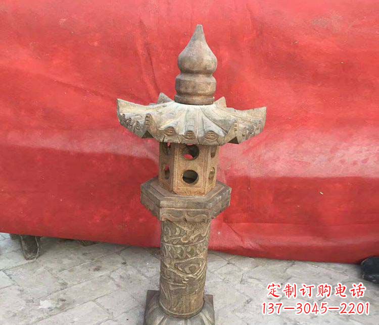 陕西传统风格石灯雕塑