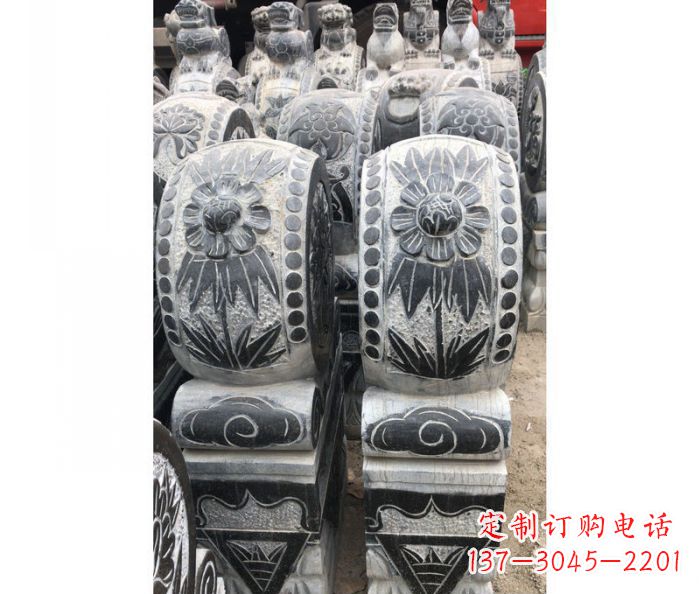 陕西仿古石门墩镇宅抱鼓石雕塑
