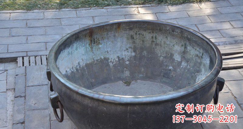 陕西仿古纹饰铜水缸雕塑