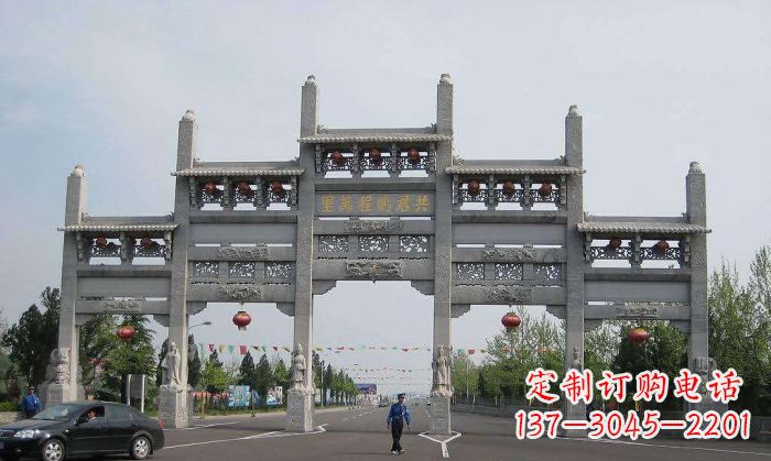 陕西精美仿古石雕牌坊雕塑