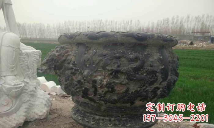 陕西仿古圆形水缸石雕