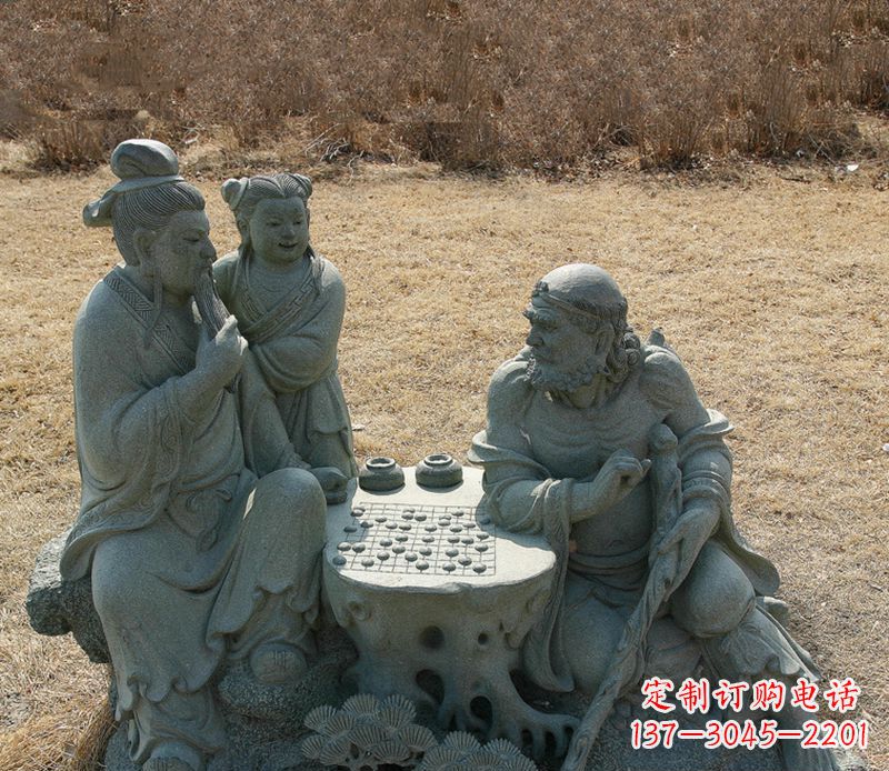 陕西八仙下棋铜雕塑