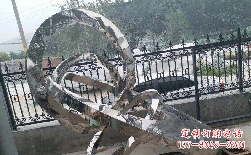 陕西公园拼接圆环景观不锈钢雕塑