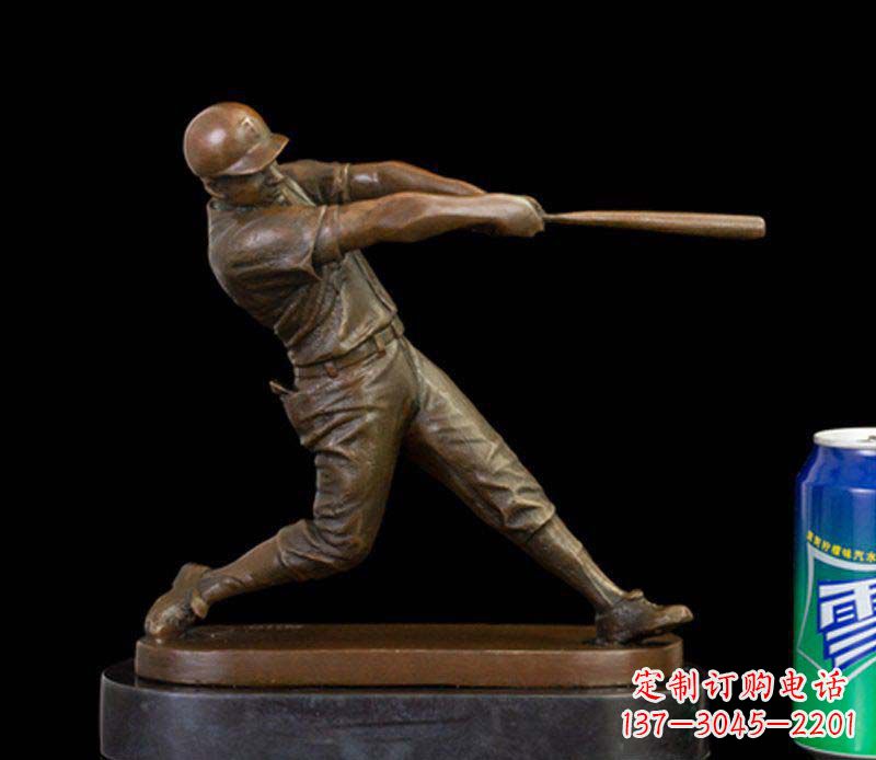 陕西风采动人的人物铜雕棒球雕塑